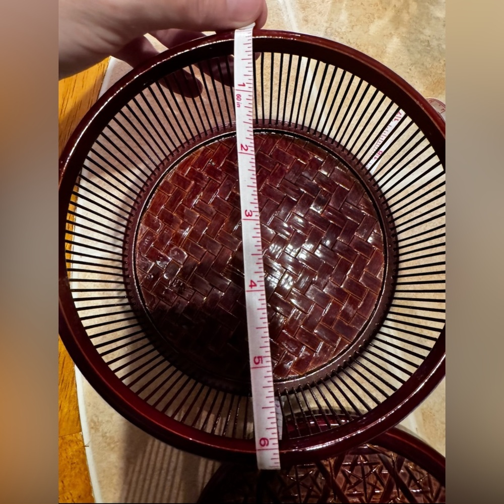 Japanese Vintage Lacquered Bamboo Basket✨ - Picture 14 of 16